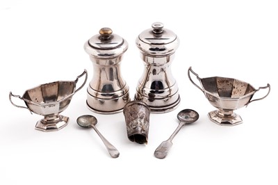 Lot 587 - Two Victorian silver salts; and other items