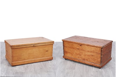 Lot 63 - Two early 20th Century pine blanket boxes