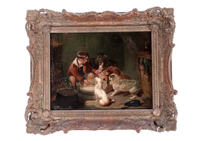 Lot 547 - 19th-Century British School - A boy with dogs | oil