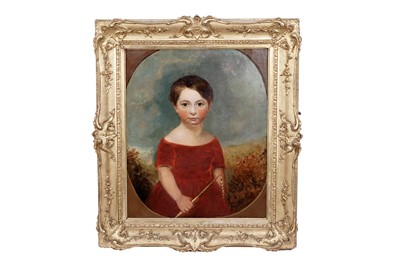 Lot 221 - Early 19th Century British School - Girl in red dress