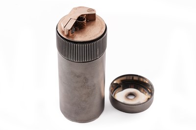 Lot 413 - A Dupont silver Grain D'Orge cylinder table lighter