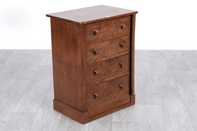 Lot 2 - A late Victorian burr walnut and walnut Wellington chest