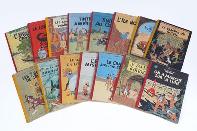 Lot 37 - Herge's, Les Aventures De Tintin (The Adventures Of Tintin), early coloured editions, 15 vols.