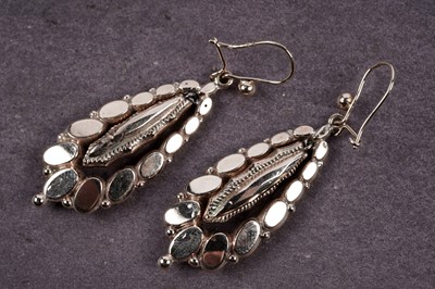 Lot 16 - A pair of Victorian Grand Period 9ct gold pendant earrings