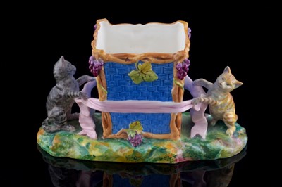 Lot 215 - A Minton vase with cats