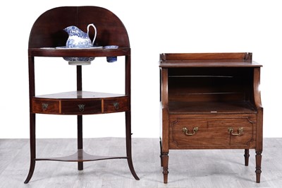 Lot 41 - A George III mahogany corner washstand; and a George III commode