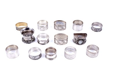 Lot 343 - Silver napkin rings