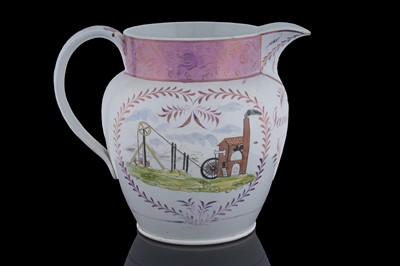 Lot 385 - A lustre commemorative mining jug
