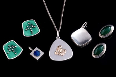 Lot 557 - Danish and other silver Modernist jewellery