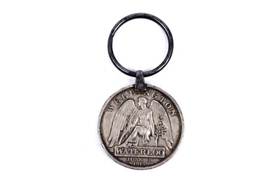 Lot 186 - Waterloo Medal 1815 and mirror belonging to Robert Campbell