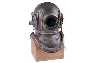 Lot 361 - Siebe Gorman & Co.: a six-bolt copper and brass diver’s helmet