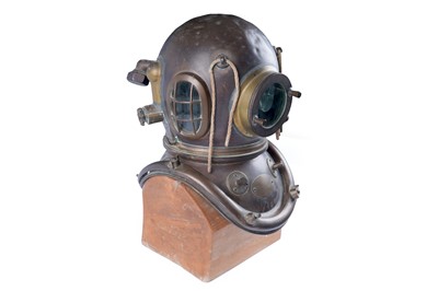 Lot 361 - Siebe Gorman & Co.: a six-bolt copper and brass diver’s helmet