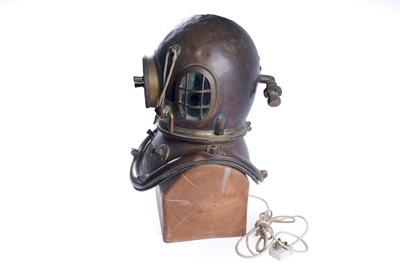 Lot 361 - Siebe Gorman & Co.: a six-bolt copper and brass diver’s helmet