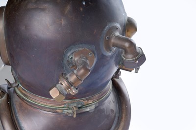 Lot 361 - Siebe Gorman & Co.: a six-bolt copper and brass diver’s helmet