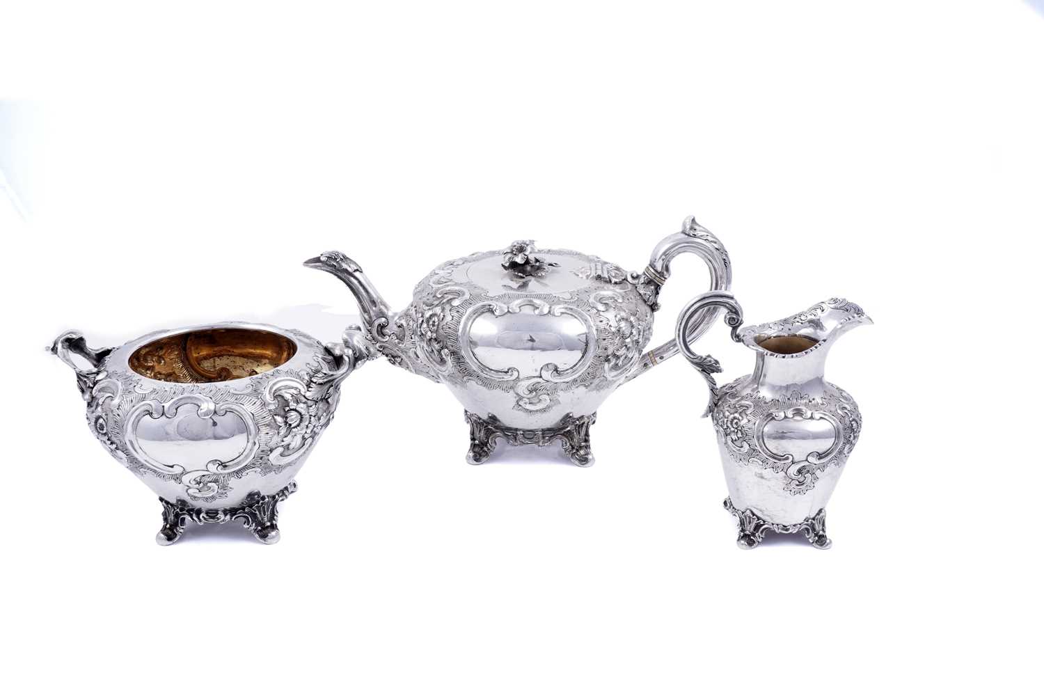 Lot 234 - An early Victoria Scottish silver three-piece teaset