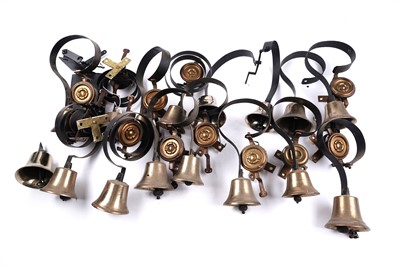 Lot 416 - A collection of twenty-six servants bells, with additional spare parts