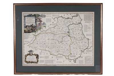 Lot 72 - 18th Century map of the County Palatine Of Durham, by Thomas Kitchin