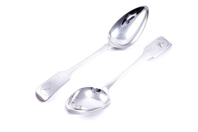 Lot 313 - A pair of Scottish provincial silver tablespoons