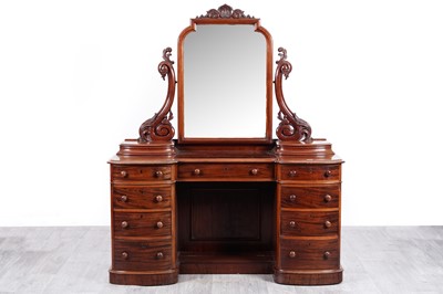 Lot 31 - A Victorian mahogany twin pedestal dressing table