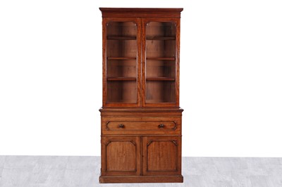 Lot 32 - A Victorian mahogany secretaire bookcase