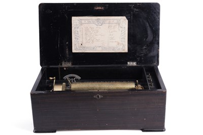 Lot 206 - A late 19th Century cylinder music box