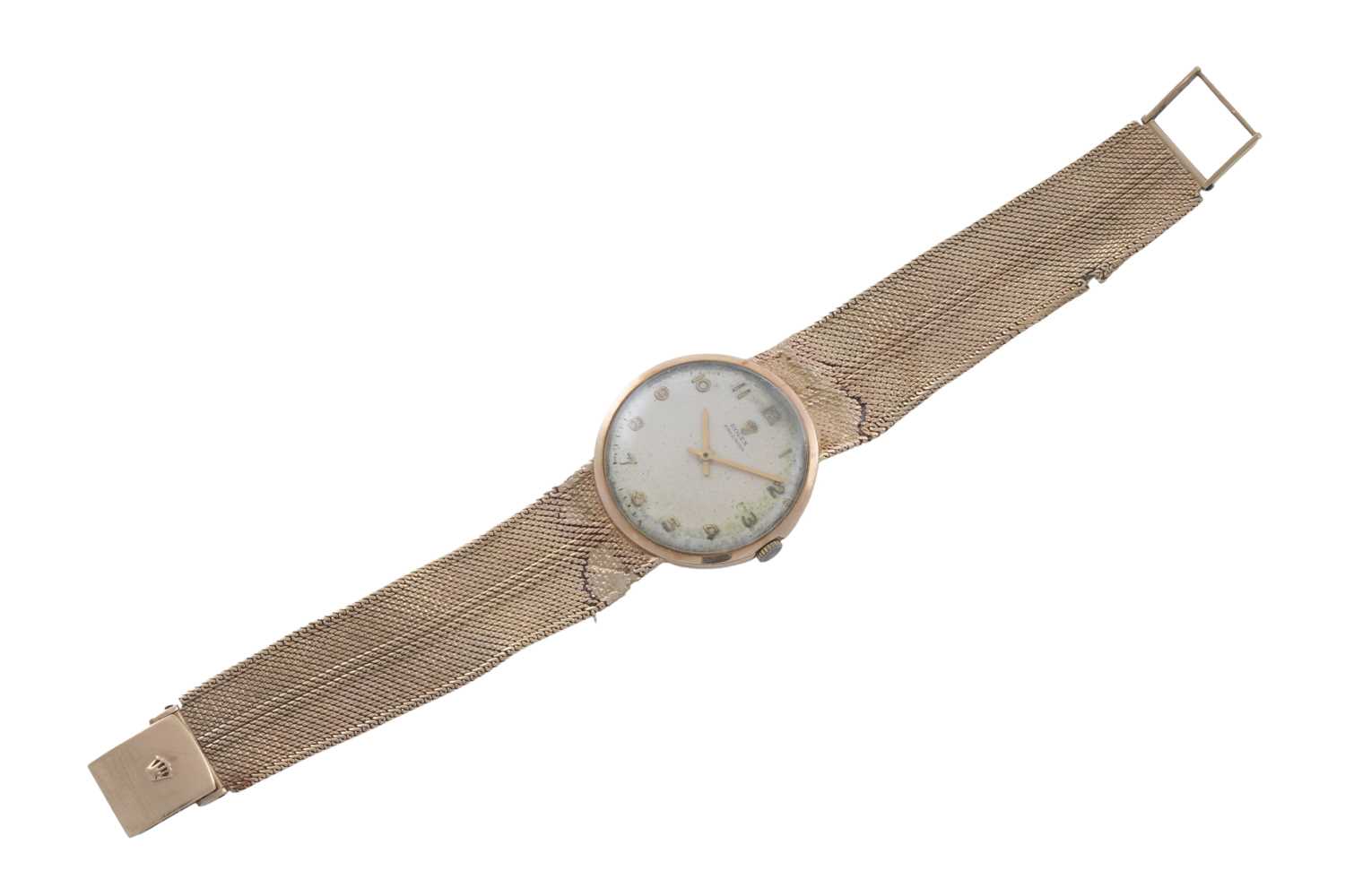 Lot 605 - Rolex Precision: a 9ct yellow gold cased manual wind wristwatch