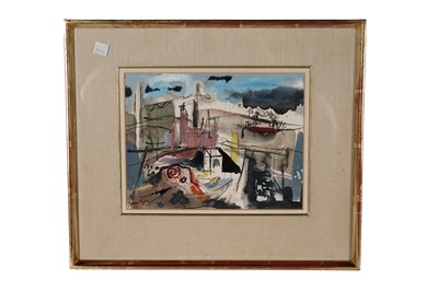 Lot John Piper - Tin Mines Near Redruth | mixed media; watercolour, ink, and pastel