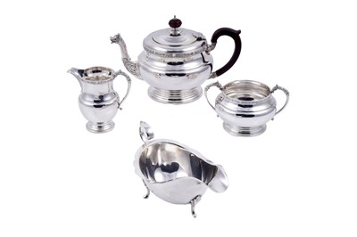Lot 142 - A George V silver teapot; and other silver items