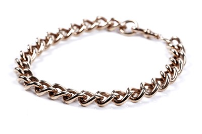 Lot 599 - A 9ct gold curb-link watch chain