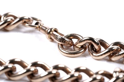 Lot 599 - A 9ct gold curb-link watch chain