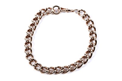 Lot 599 - A 9ct gold curb-link watch chain