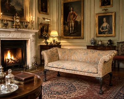 Lot 542 - A Georgian serpentine back settee
