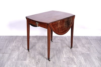 Lot 4 - A Georgian mahogany and inlaid Pembroke table