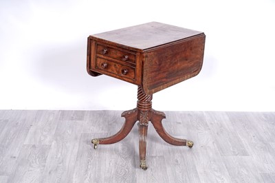 Lot 26 - A Georgian flame veneered mahogany Pembroke table