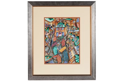 Lot 499 - Stuart Ball - Market Day, Broad St. Stamford | watercolour