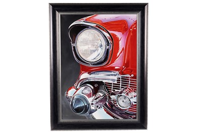 Lot 496 - Roz Wilson - Red Cadillac Headlight | oil