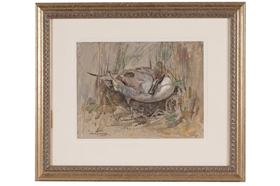 Lot 643 - Mabel Dawson - A Duck Amongst the Reeds | watercolour