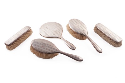 Lot 434 - An early 20th Century silver mirror and brush set