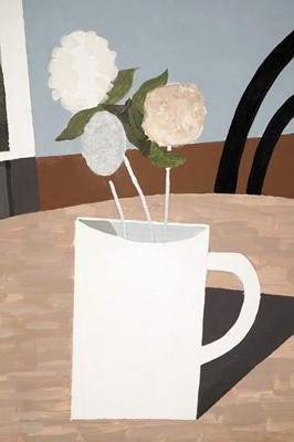 Lot 81 - Kenneth Rowntree - Paper Flowers in a Mug | oil