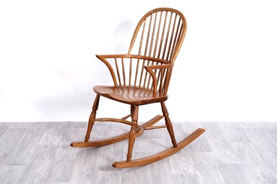 Lot 82 - A good quality modern ash Windsor rocking chair