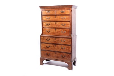 Lot 629 - A late Georgian mahogany chest on chest