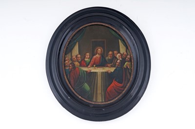 Lot 154 - A 19th Century Italian School oil on metal of 'The Last Supper'