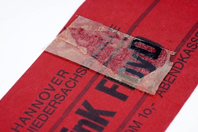 Lot 93 - A Pink Floyd signed concert ticket: 1970, Hannover