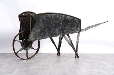 Lot 326 - An early to mid-20th Century galvanized metal wheelbarrow