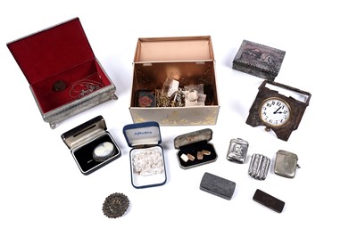Lot 536 - A collection of costume jewellery, vesta cases, and boxes