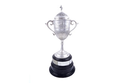 Lot 200 - A late Victorian silver trophy cup and cover