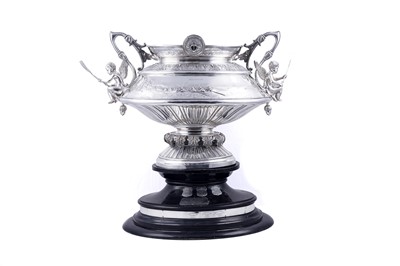 Lot 210 - A late Victorian large silver trophy cup