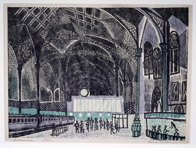Lot 714 - Edward Bawden - Liverpool Street Station | autolithograph