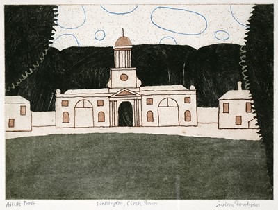 Lot 738 - Julian Trevelyan - Wallington, Clock Tower | etching