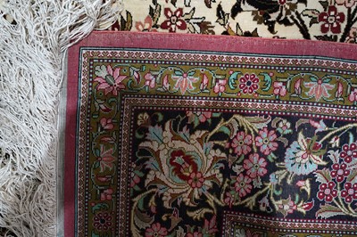 Lot 116 - A silk Qum-style carpet